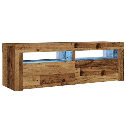 Mesitas De Noche Con Luces Led 2 Uds Madera Vieja 60x35x40 Cm_1