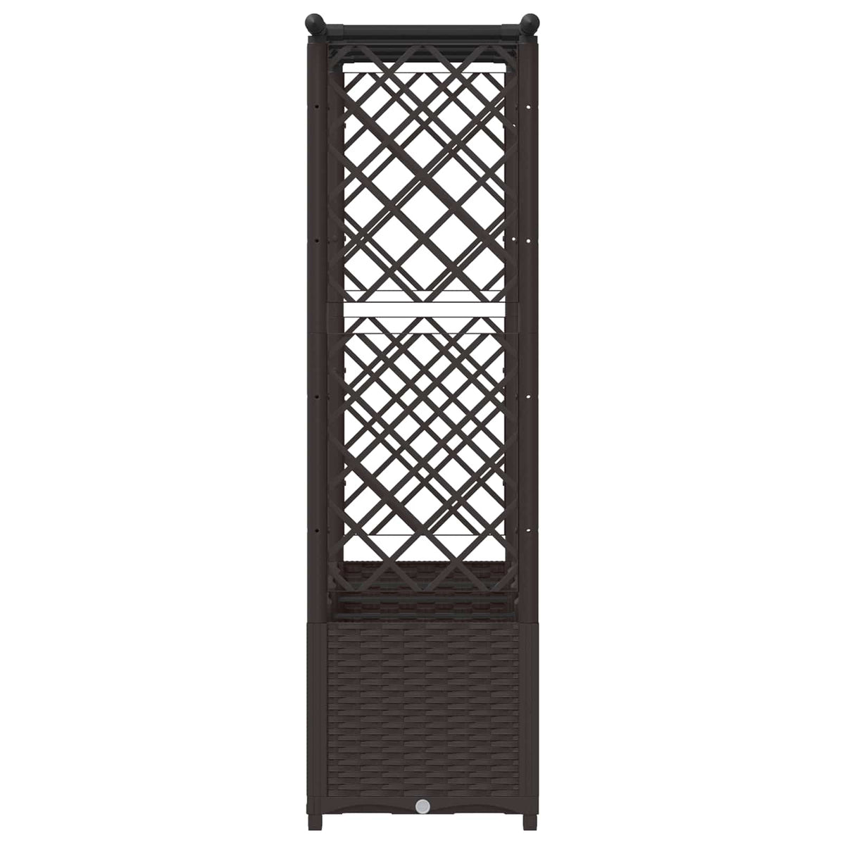 Cama Elevada Con Trellis Y Techo Marrón 203 X 40 X 136 Cm Pp_4