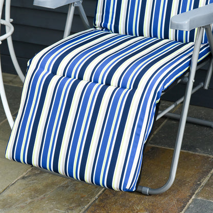 Outsunny 2 Tumbonas Plegables Con Respaldo Ajustable 60x75x65-102 Cm Rayas Azul_3