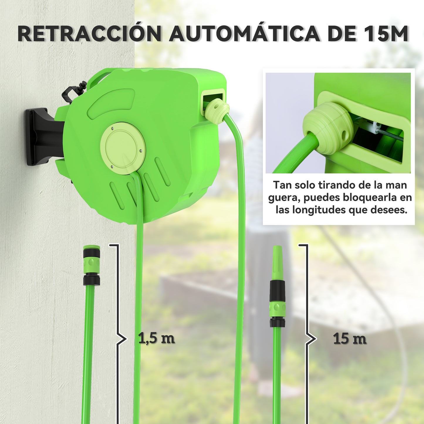 Outsunny Carrete Para Manguera 15m+1_4