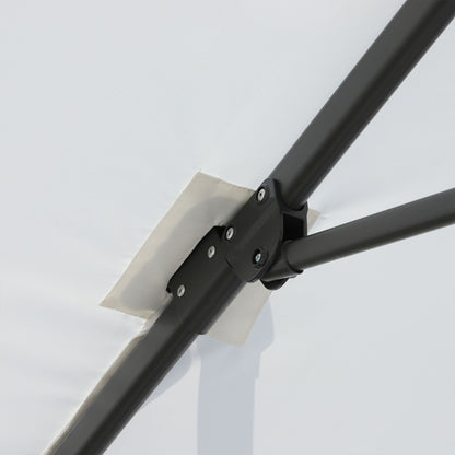 Outsunny Sombrilla Aluminio Jardín Con Rotación 360° Inclinable 5 Niveles Beige_4
