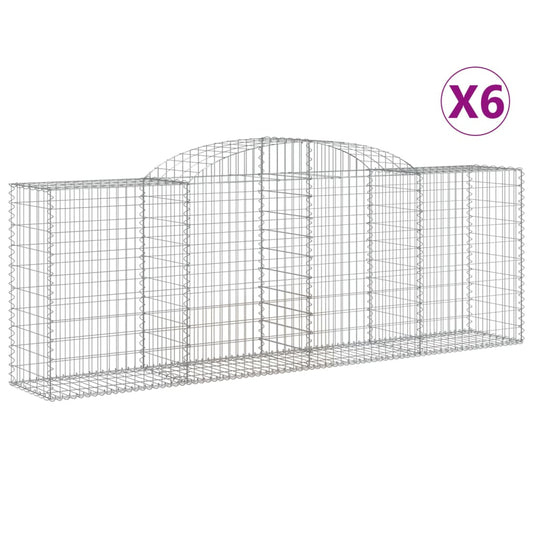 Cestas De Gaviones 6 Uds Forma De Arco Hierro 300x50x100/120 Cm_0