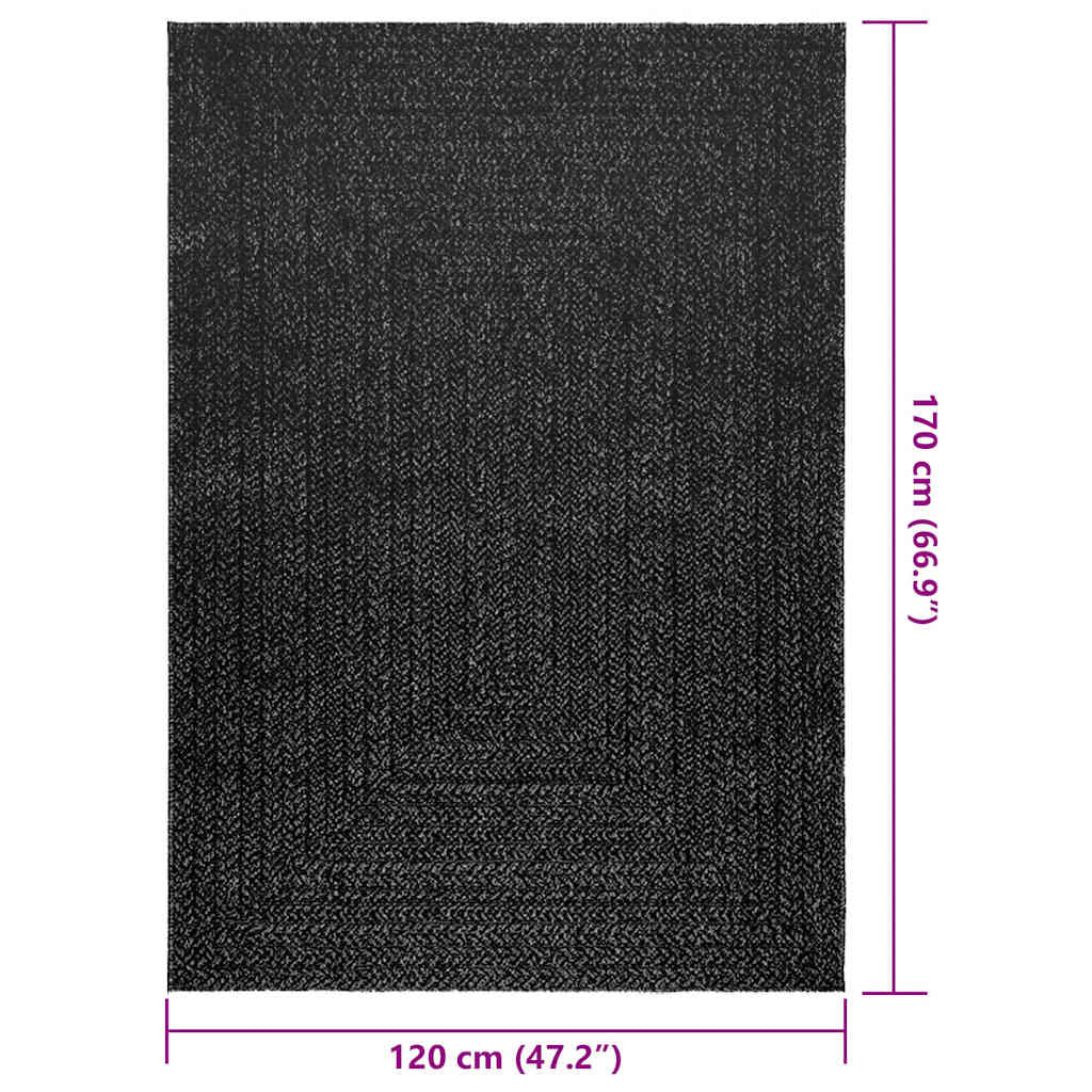 Vidaxl Alfombra Zizur Apariencia Yute Interior Exterior Antracita_2