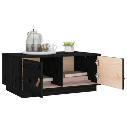 Mesa De Centro De Madera Maciza De Pino Negro 80x50x35 Cm_3