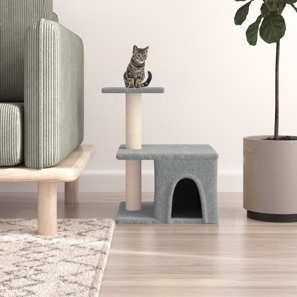 Vidaxl Rascador Para Gatos Con Postes De Sisal Gris Claro 48 Cm_1