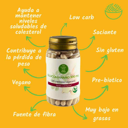 Cápsulas Glucomanano Adelgazantes The Konjac Shop 78g