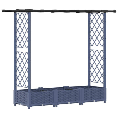 Cama Elevada Con Trellis Y Techo Gris 164 X 40 X 121 Cm Pp_0