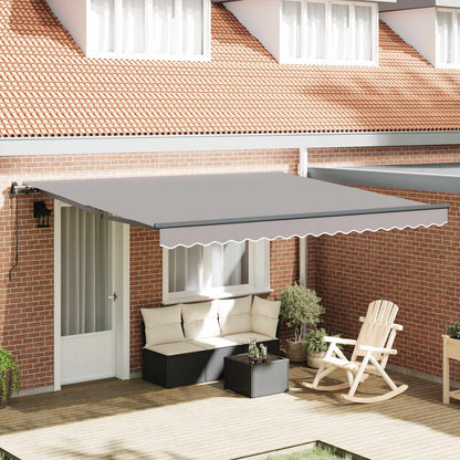 Toldo Retráctil Gris Claro 400 X 300 Cm Tela Y Aluminio_1