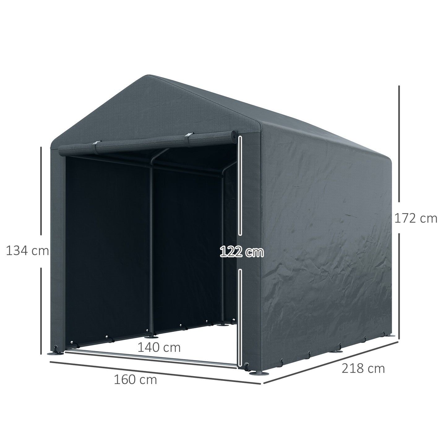 Outsunny Carpa De Jardín Exterior Para Herramientas Bicicletas 1_2