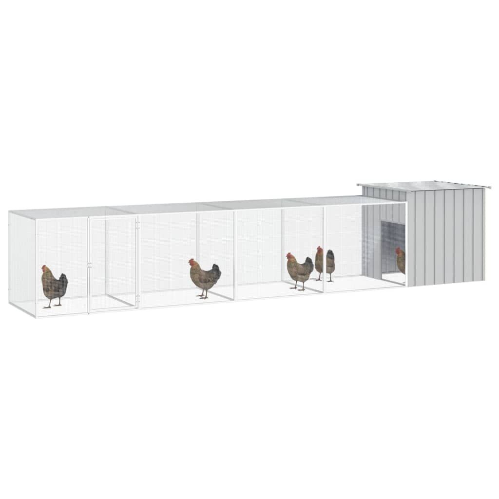 Vidaxl Gallinero De Acero Galvanizado Gris 500x91x100 Cm_1