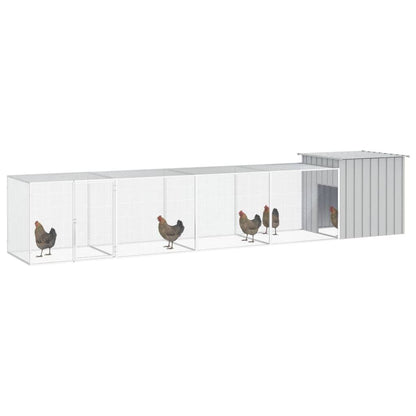 Vidaxl Gallinero De Acero Galvanizado Gris 500x91x100 Cm_1