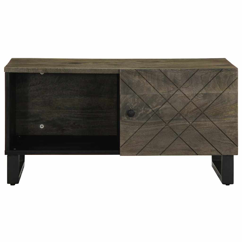 Mesa De Centro Madera Maciza De Mango Negra 80x50x40 Cm_1