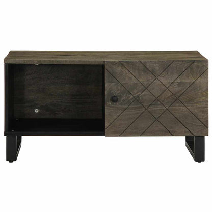 Mesa De Centro Madera Maciza De Mango Negra 80x50x40 Cm_1