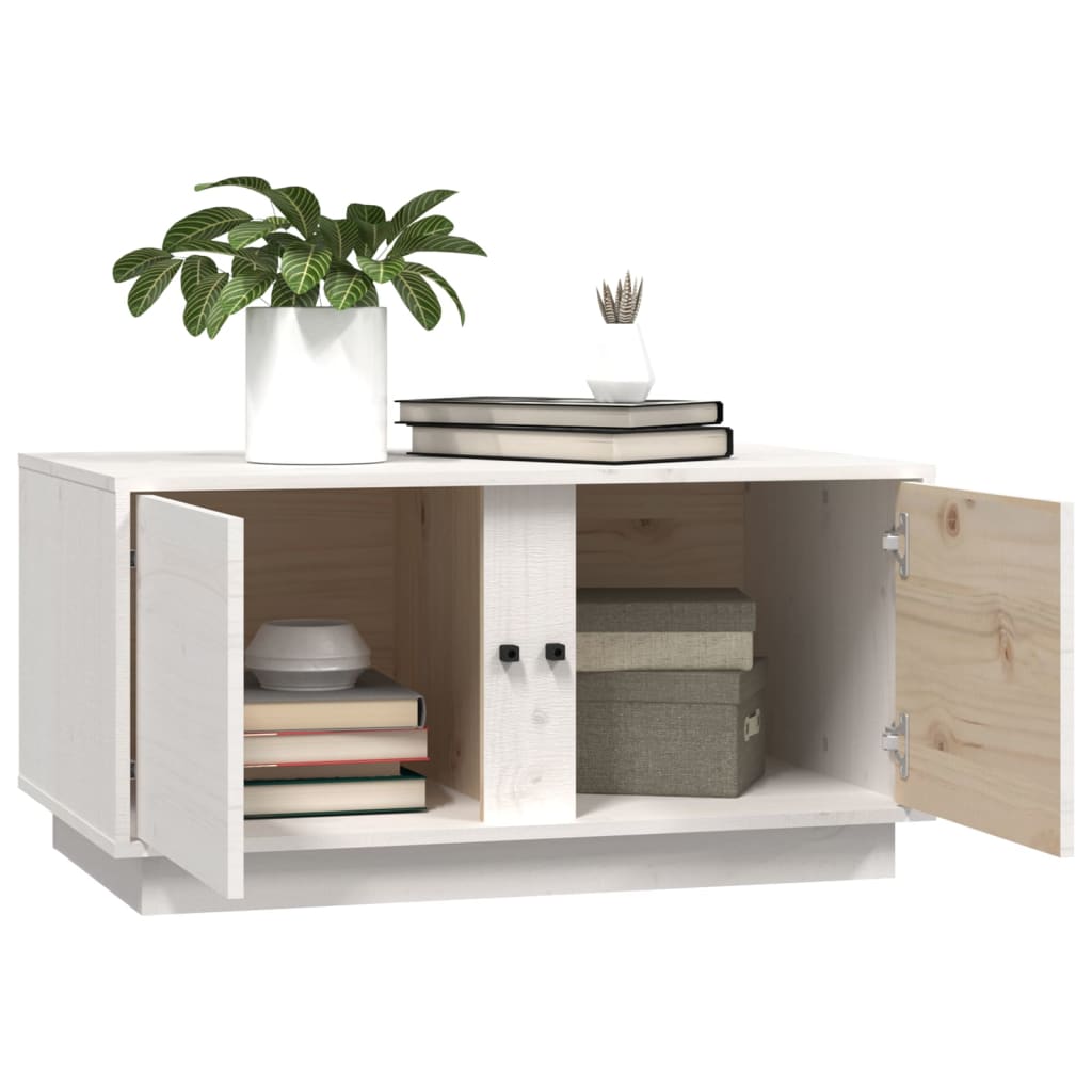 Mesa De Centro Madera Maciza De Pino Blanco 80x50x40 Cm_3