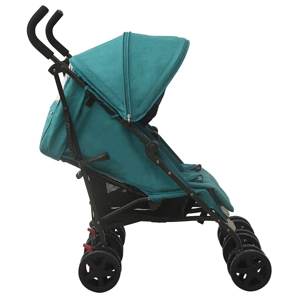 Vidaxl Carrito Para Gemelos De Acero Verde_3