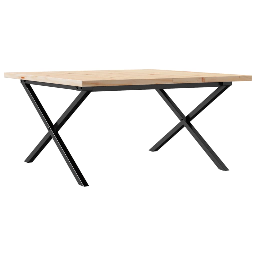 Mesa De Centro Marco X Madera Maciza Pino Y Acero 90x90x45,5 Cm_4