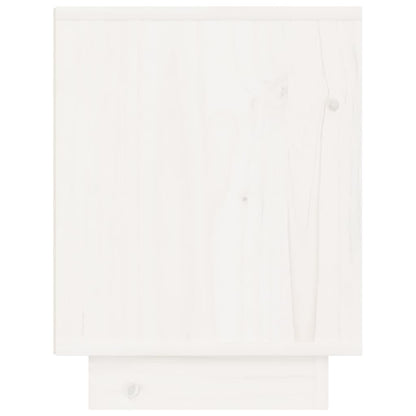 Mesita De Noche De Madera Maciza De Pino Blanco 40x30x40 Cm_3