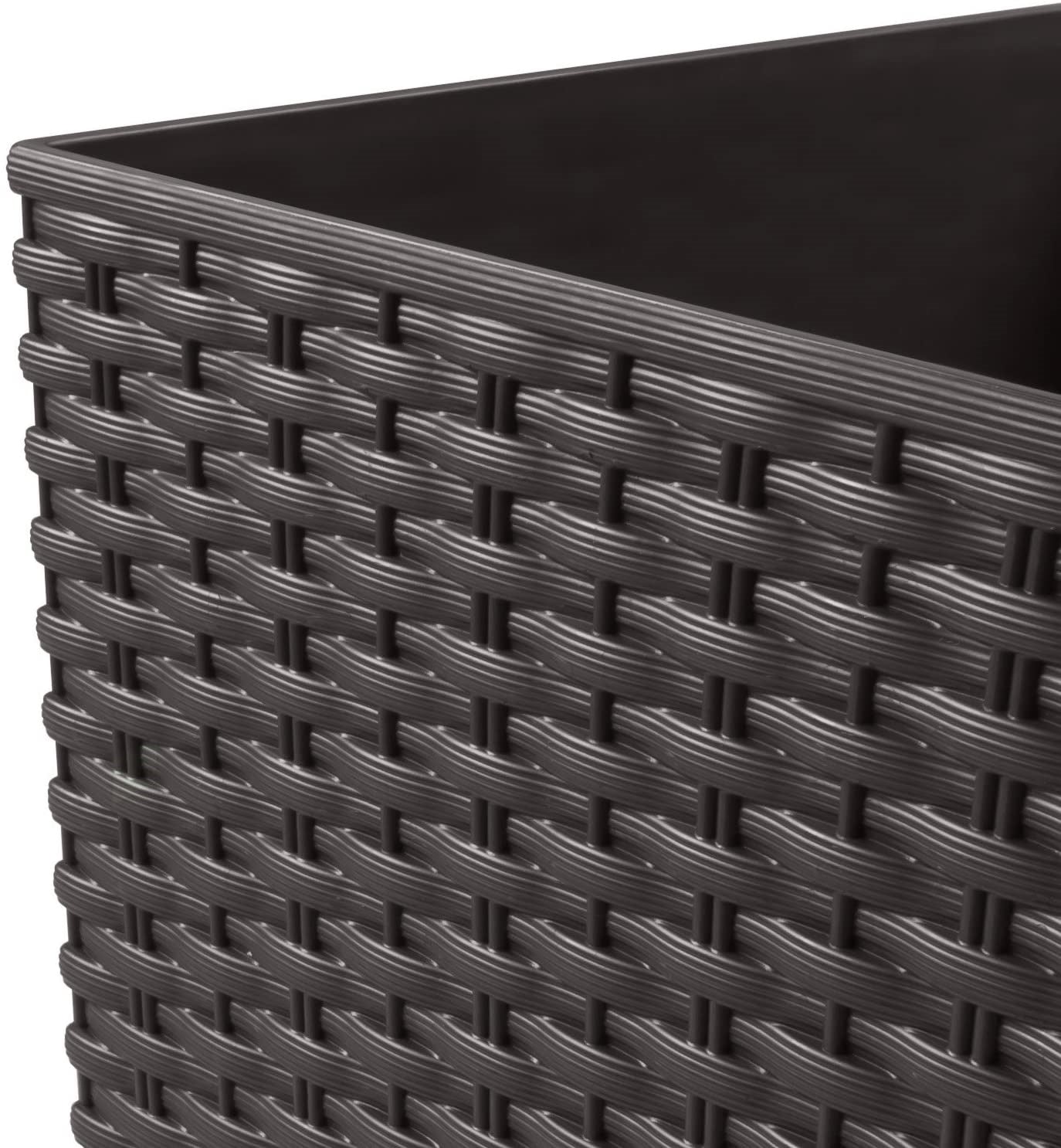 Maceta Rato De 16,3 Litros Con Inserto 22,5 X 22,5 X 42 Cm En Color Ocre Oscuro_5