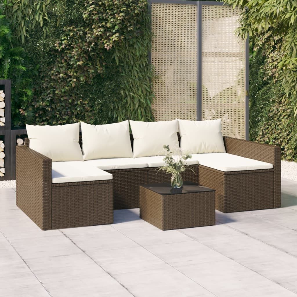 Vidaxl Set Muebles De Jardín 2 Piezas Y Cojines Ratán Sintético Marrón_1