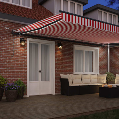 Toldo Retráctil Rojo Y Blanco 500 X 300 Cm Poliéster_2