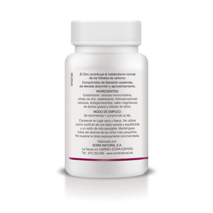 Zinc de Liberación Sostenida Soria Natural 200 comprimidos