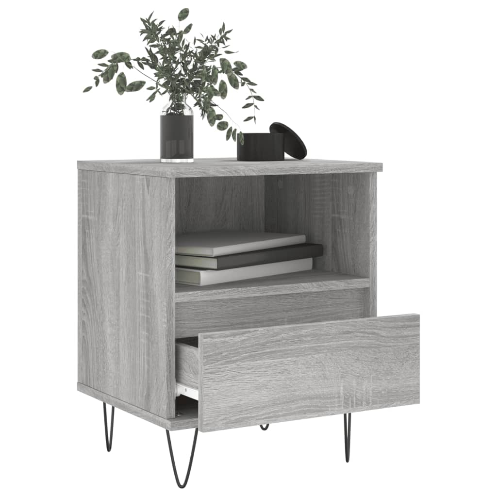 Mesita De Noche 2 Uds Madera Ingeniería Gris Sonoma 40x35x50 Cm_2