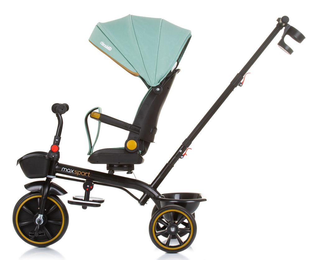 Triciclo Con Capota Y Mango Parental Max Sport Pastel Green_1