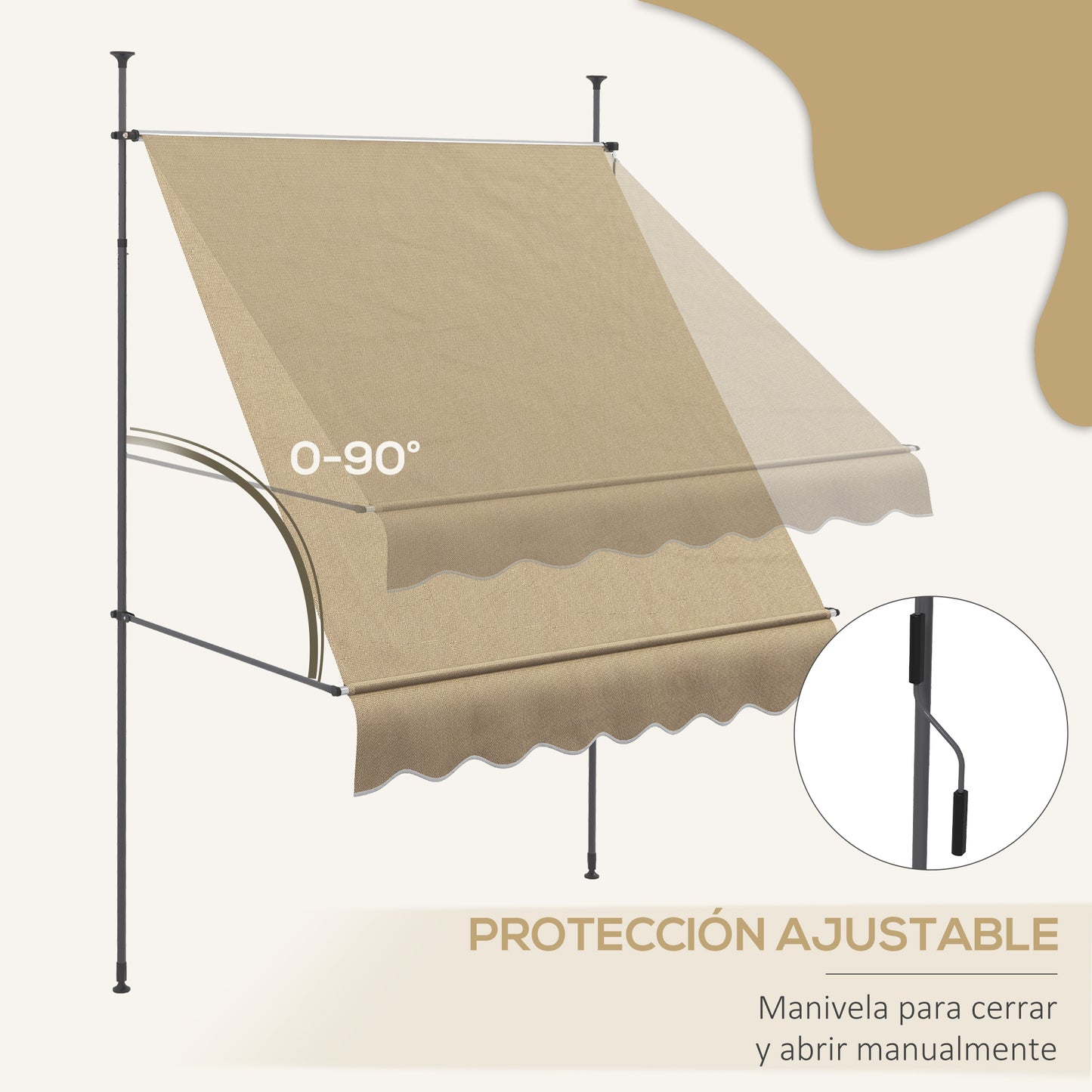 Outsunny Toldo Manual Retráctil 2x1_4