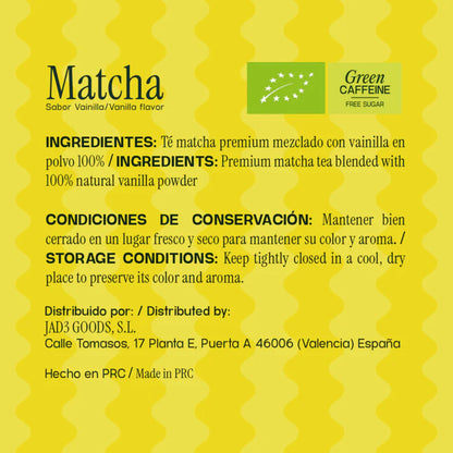 Kisori | Té Matcha Ceremonial Premium Vainilla | Orgánico I 100% Natural I Sin Azúcar, Vegano I 80g_2