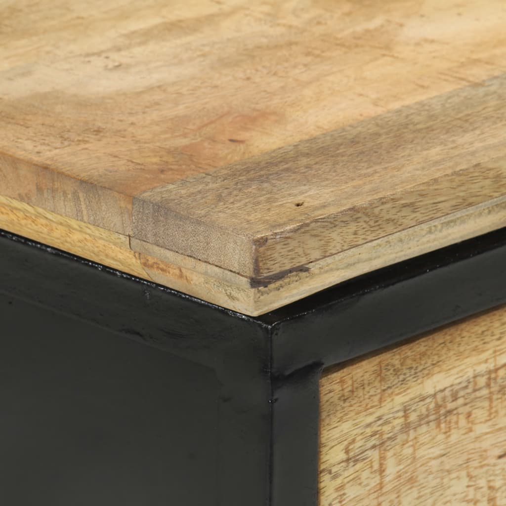 Mesa Consola Madera Maciza De Mango Rugosa 110x30x75 Cm_4
