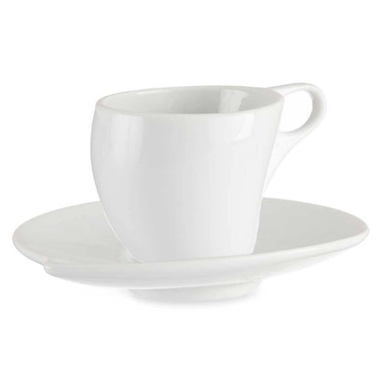 Set 6 Tazas Porcelana Blanca C Plato 120 Colección Vessia_2