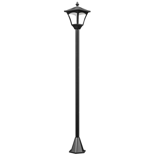 Farol Solar De Jardín Outsunny Plásico Negro 15x15x120cm_0