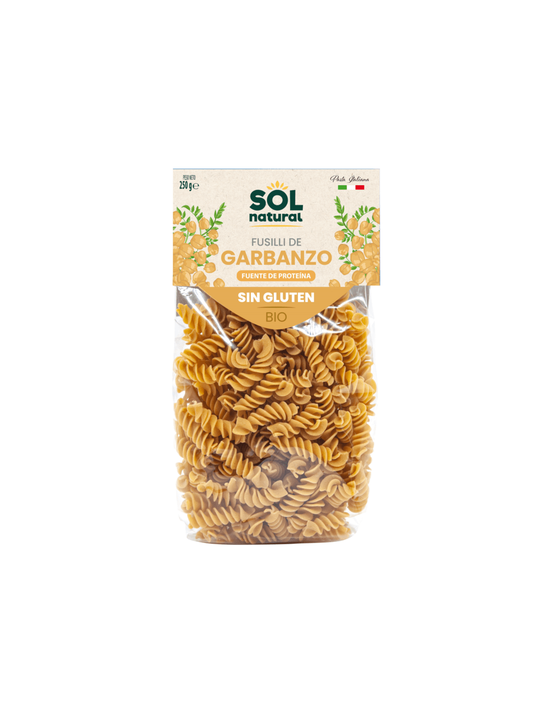 Fusilli De Garbanzo Bio Sin Gluten - Sol Natural_0