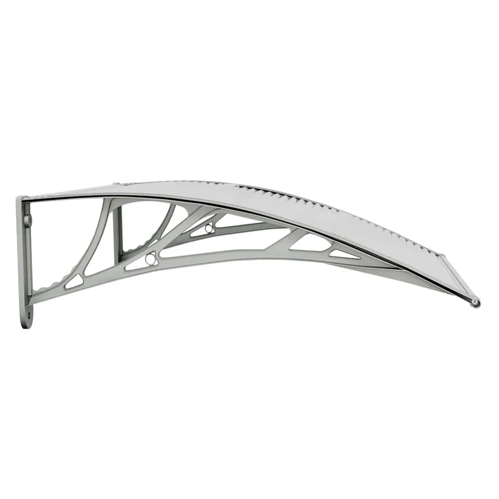 Marquesina Para Puerta Gris Y Transparente De Policarbonato 80x75 Cm_4