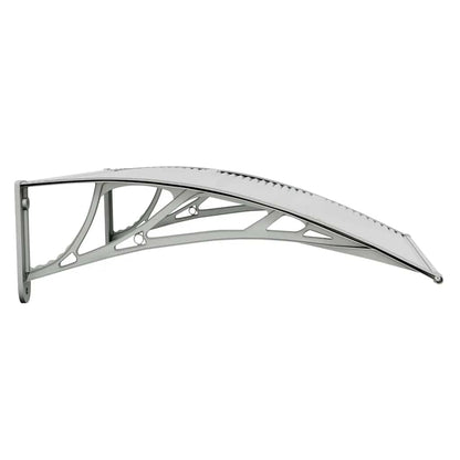 Marquesina Para Puerta Gris Y Transparente De Policarbonato 80x75 Cm_4