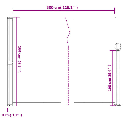 Vidaxl Toldo Lateral Retráctil Rojo 160x300 Cm_2