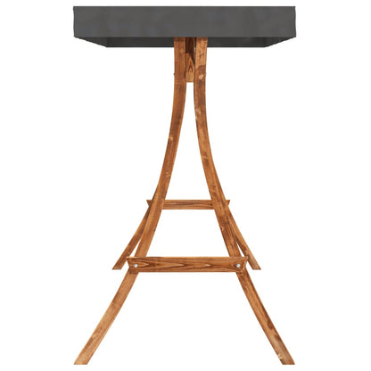 Vidaxl Tumbona Columpio Con Toldo Madera Maciza Abeto Acabado De Teca_5