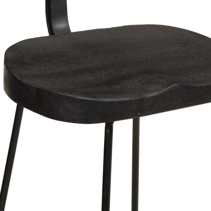 Taburetes De Barra 2 Uds Negro 49x43x88 Cm Madera Maciza Mango_4