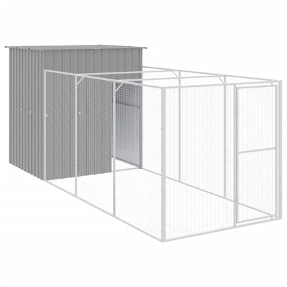 Vidaxl Caseta Perros Corral Acero Galvanizado Gris Claro 165x455x181cm_0