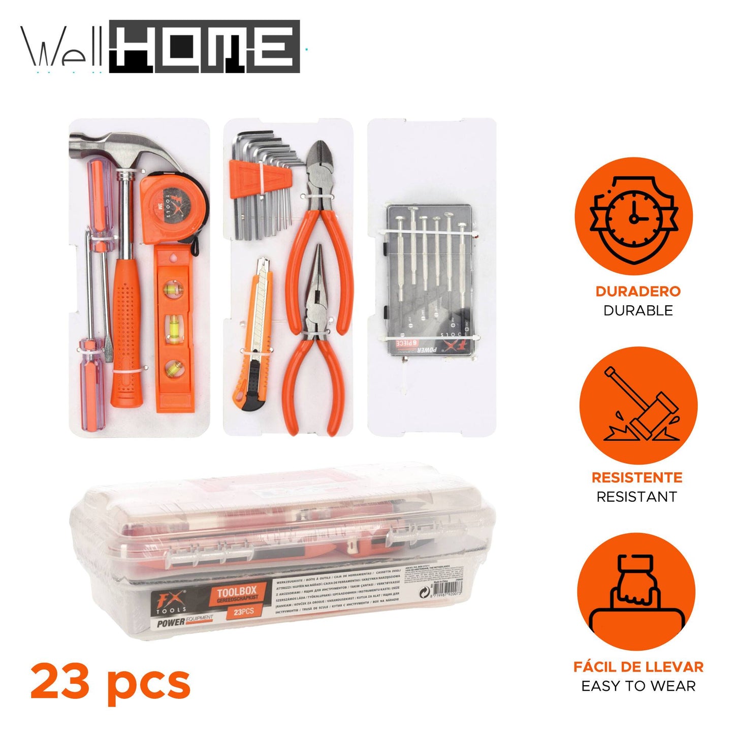 Well Home Caja De Herramientas Con 23 Piezas_1