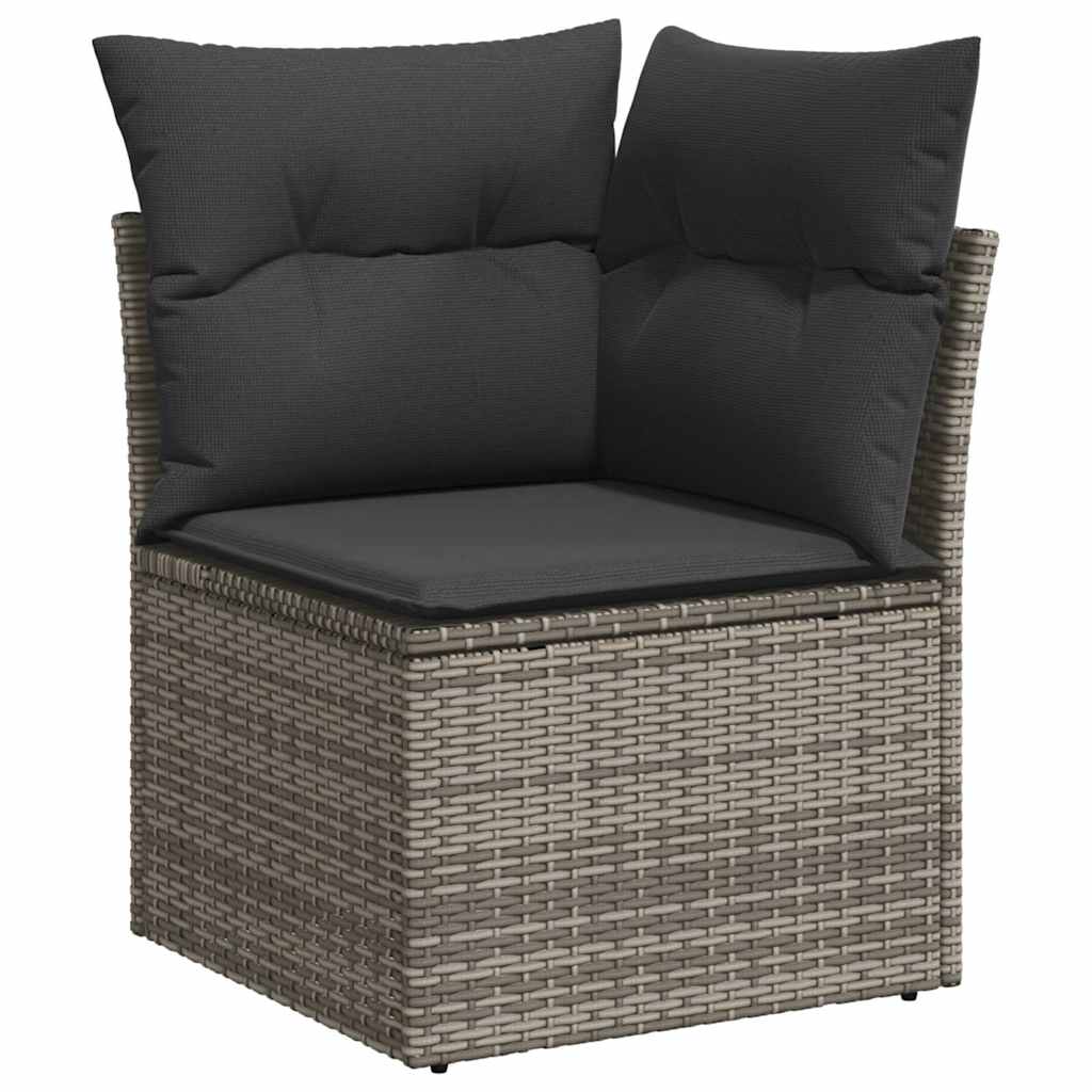 Set De Sofás De Jardín 7 Pzas Con Cojines Ratán Sintético Gris / Vetonek_4
