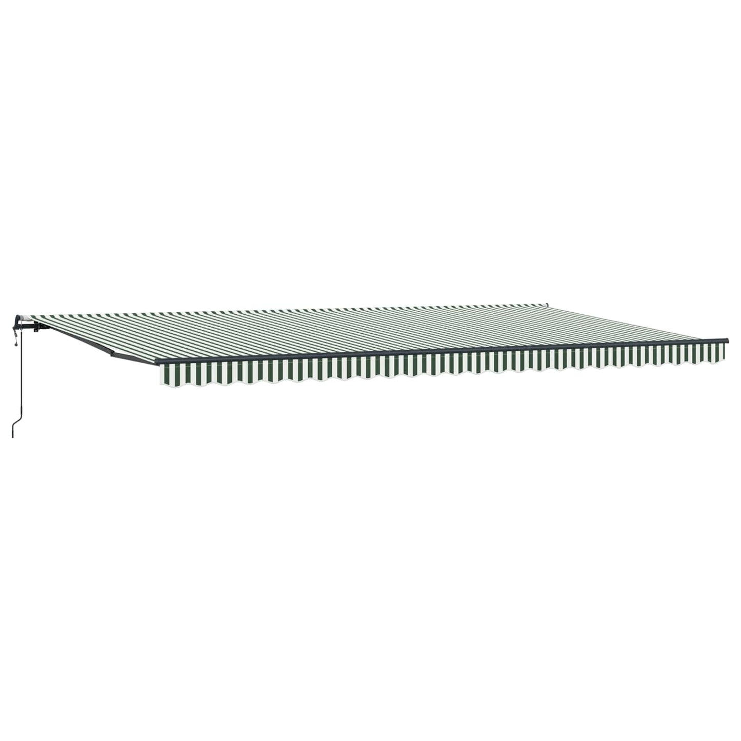 Toldo Retráctil Verde Y Blanco 600 X 300 Cm Tela Y Aluminio_0