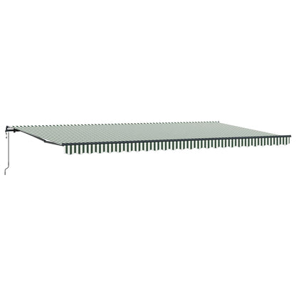 Toldo Retráctil Verde Y Blanco 600 X 300 Cm Tela Y Aluminio_0