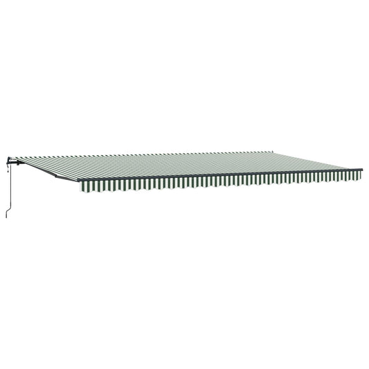 Toldo Retráctil Verde Y Blanco 600 X 300 Cm Tela Y Aluminio_0