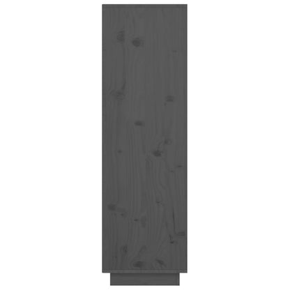 Aparador Alto De Madera Maciza De Pino Gris 38x35x117 Cm / Vetonek_1