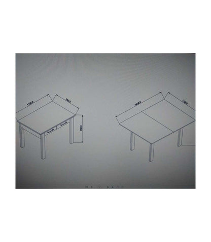 Mesa Para Cocina, Comedor Abatible 2 Cajones Md-bety Acabado Blanco/gris, 110/140cm(ancho)_4