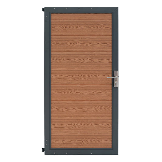 Puerta Para Vallas Para Exteriores De Wpc Y Aluminio | Marrón_0