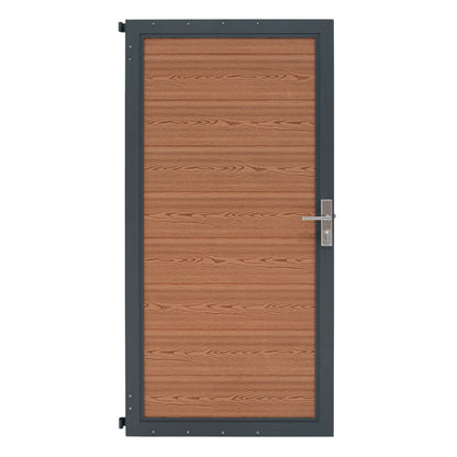 Puerta Para Vallas Para Exteriores De Wpc Y Aluminio | Marrón_0