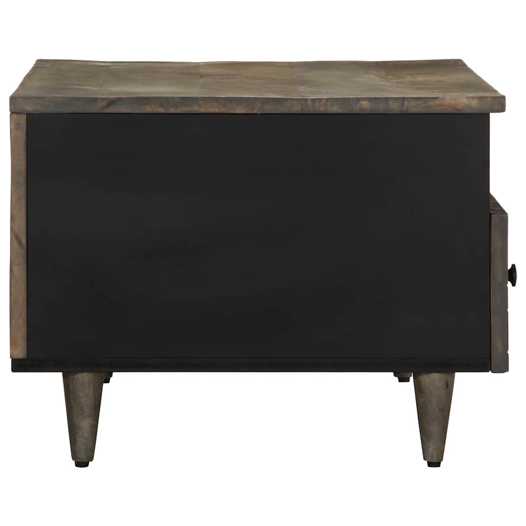 Mesa De Centro Madera Maciza De Mango Gris Claro 80x54x40 Cm_2