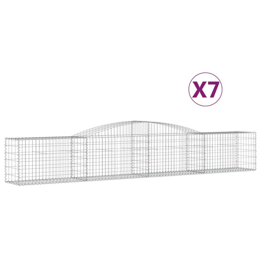 Cestas De Gaviones 7 Uds Forma De Arco Hierro 400x50x60/80 Cm_0